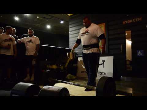 Terry Hollands - World Record Double overhand Axle Deadlift 240kg