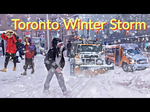 DOWNTOWN TORONTO EXTREME WINTER STORM | SNOW STORM WALK