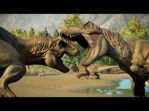 LARGE AND MEDIUM CARNIVORE, HERBIVORE DINOSAURS BATTLE ROYALE - Jurassic World Evolution 2