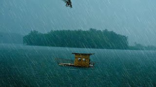 PRAHU GALON DI KASIH MESIN ,BERLAYAR BERBURU IKAN BESAR DI HANTAM HUJAN BADAI