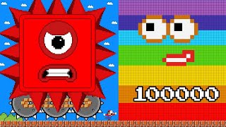 Mario&#39;s Mega Numberblocks 1 vs 100.000 Numberblocks in Maze Mayhem | Game Animation