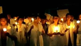 Candle march for Indian Army by MBBS students On watan walo #TheirLightWillShineOn #PulwamaAttacks