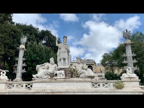 Roma, Piazza del Popolo Itália 4K