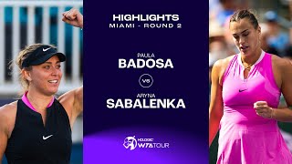 Теннис Paula Badosa vs. Aryna Sabalenka | 2024 Miami Round 2 | WTA Match Highlights