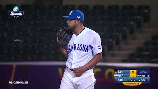 DILMER MEJIA, 10 K S PITCHER NICARAGUA VS ALEMANIA 01 OCTUBRE 2021