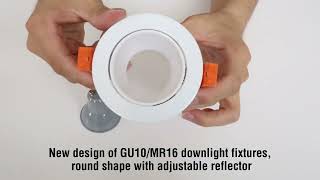 Adjustable Downlight Gu10 Aluminum Mr16 Anti Glare Round Spotlight 90Mm Led Down Light Housing