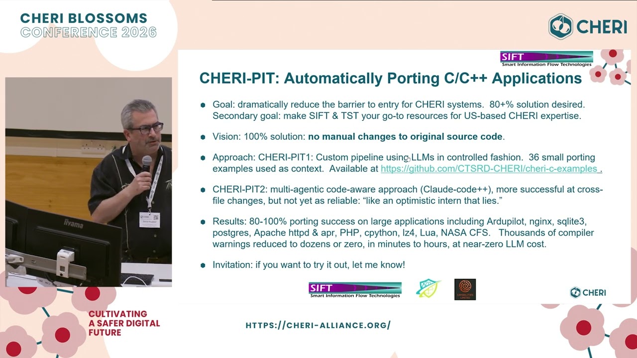 CHERI-PIT: Automatically porting C/C++ to CHERI - David Musliner | CHERI Blossoms 2026