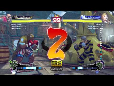 Wisemanlee (Balrog) Vs mizanur (Cody) SSF4 AE  Ranked Matches - PSN