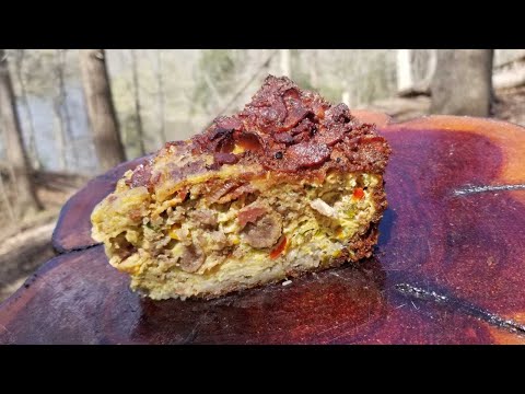 BREAKFAST PIE!!! - 2 lbs Bacon, 2 lbs Sausage, 2 lbs Hash Browns & 18 eggs.