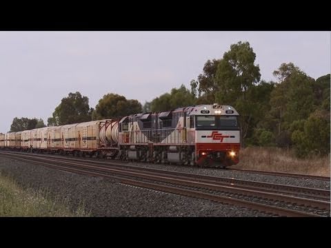 Long SCT Freight Train in Country Victoria - PoathTV Australian Railways, Railroads & Trains