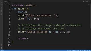 ➸ Code to find the ascii code of a given character in vs code #coding coding 