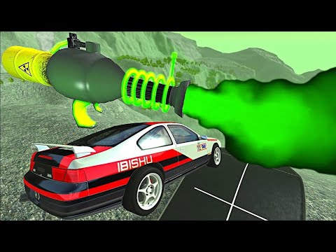 BeamNG.drive - Cars Jumping through Radioactive Acid Waste