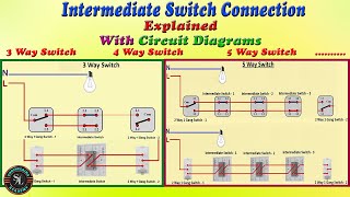 Intermediate Switch Connection / 3 way, 4 way, 5 way,...Switch Wiring Explained with Circuit Diagram