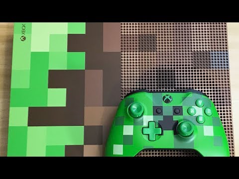 Xbox One S Minecraft Limited Edition Bundle Unboxing