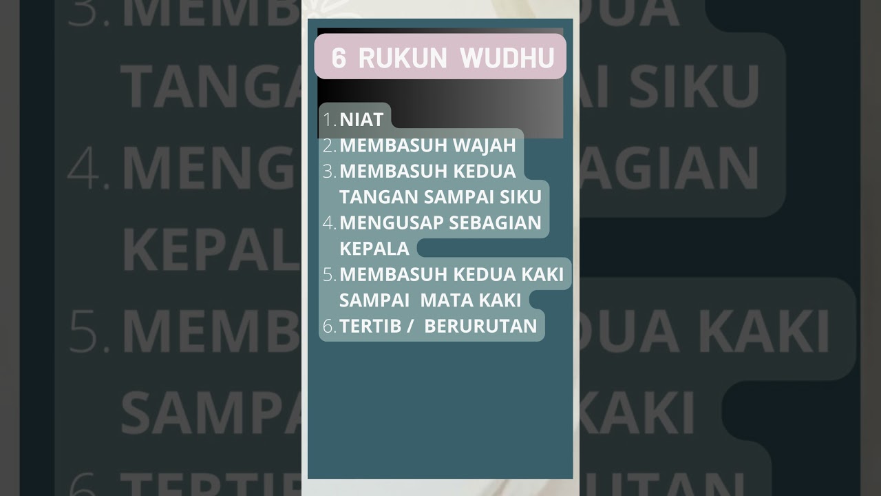 6 RUKUN WUDHU