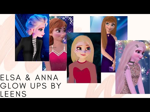 Elsa and Anna glow ups by @leens  (party style) 💖🎉 #elsa #anna #frozen