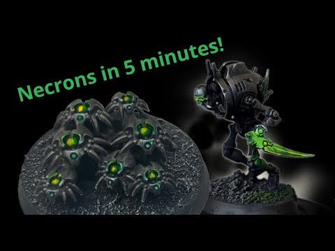 Speed Painting Necrons in 5 Minutes!! Fast, Classic Necrons (Green Glow)