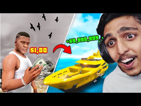 GTA 5 : TRADING from $1 to LUXURY YACHT🔥 !! MALAYALAM