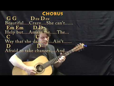 Beautiful Crazy (Luke Combs) Fingerstyle Guitar Cover Lesson with Chords/Lyrics - Capo 4th