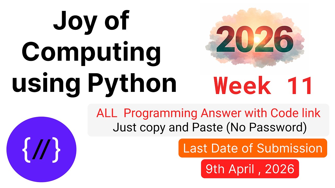 NPTEL Joy of Computing Using Python Week 11 🔥 All Programming Solutions + Code Link (2026)
