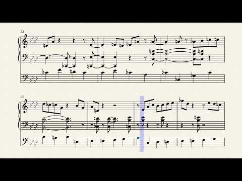In memory of Barry Harris, "Bean And The Boys" piano and bass transcription