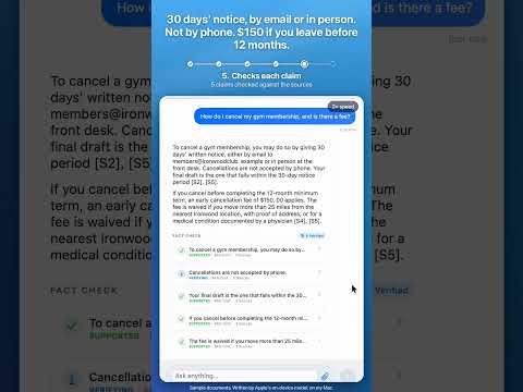 Finding how to cancel in a gym contract with Apple Intelligence on Mac