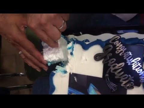 Family discovers graduation cake made of plastic foam