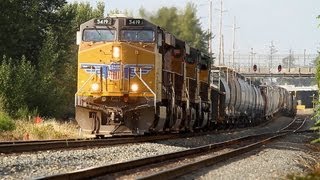 preview picture of video 'Union Pacific 5419 with train QHKRV at Labish Siding - Salem, Oregon 7.27.12'