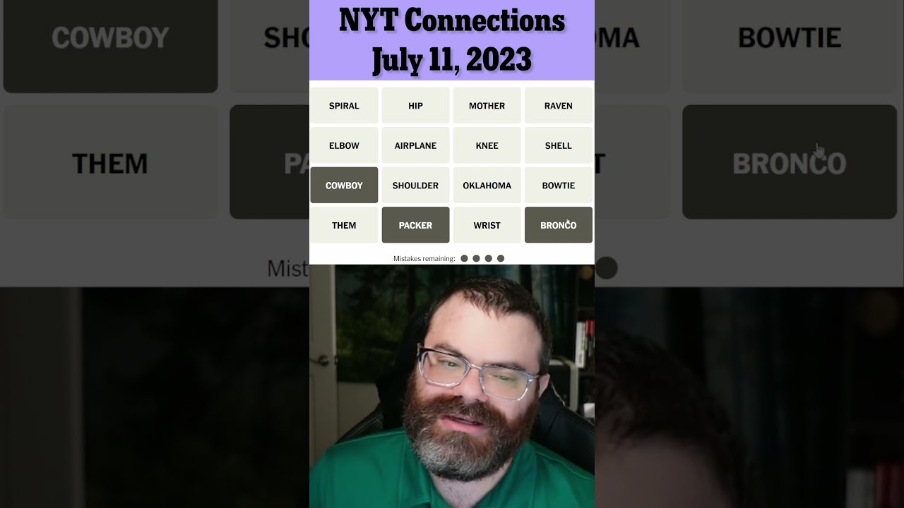 NYT Connections July 11th, 2023