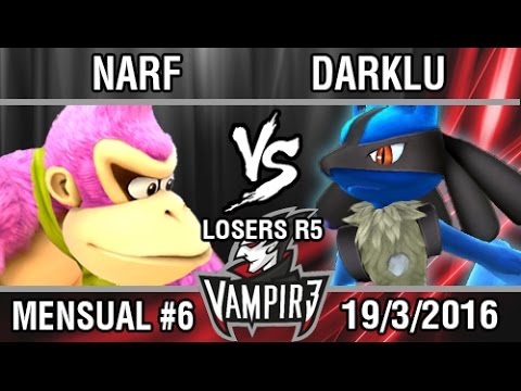 [Vampir3 Mensual #6] Narf (DK) vs Darklu (Lucario) SSB4 Losers R5 - Top 8