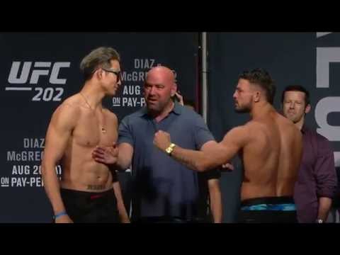 Mike Perry goes crazy at UFC 202 weigh ins against Hyun Gyu Lim!