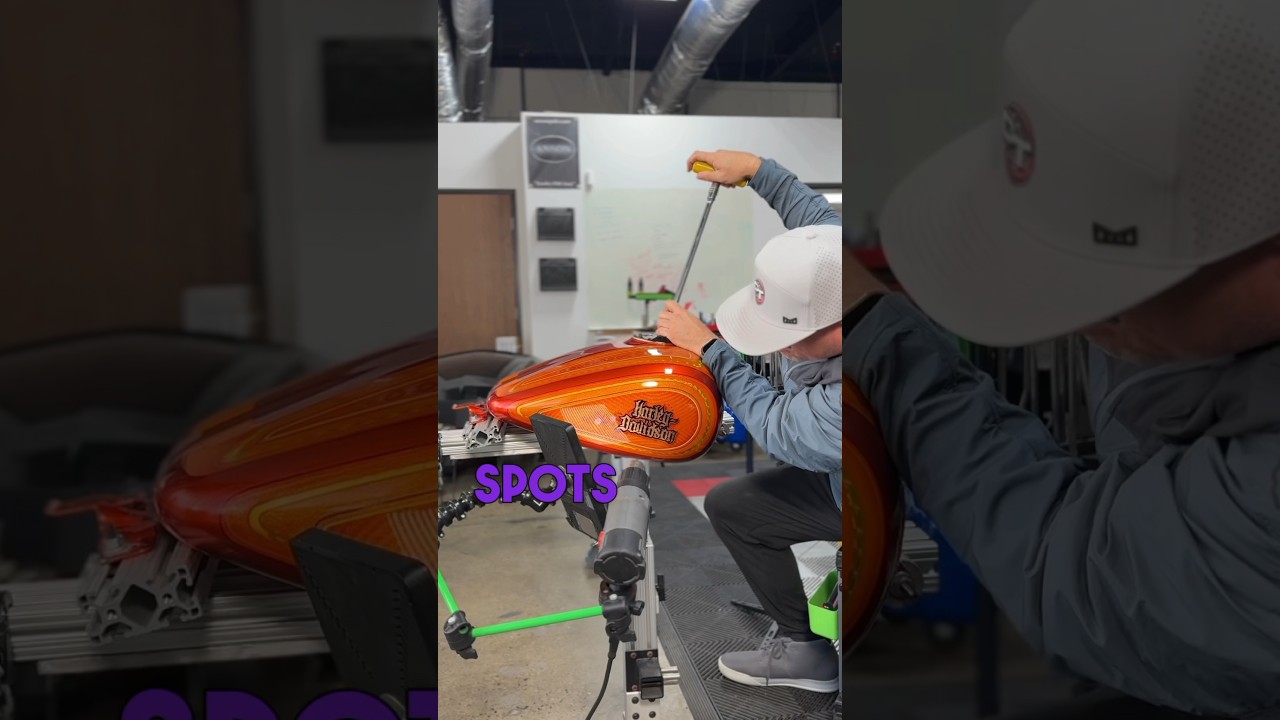 Harley Motorcycle Dent Repair with Lead Tip #paintlessdentrepair