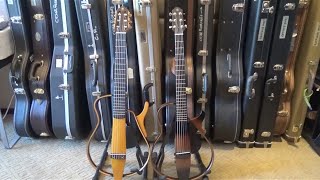 Video thumbnail for Yamaha Silent Guitar SLG130NW  Nylon versus Yamaha Silent Guitar SLG 200S Steel closer comparison by Cesar All Guitar