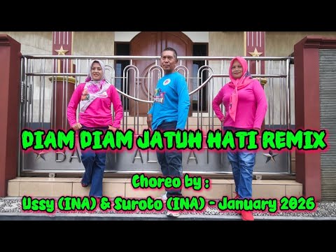 DIAM DIAM JATUH HATI REMIX #linedance #beginner #choreo by Ussy (INA) & Suroto (INA) - January 2026