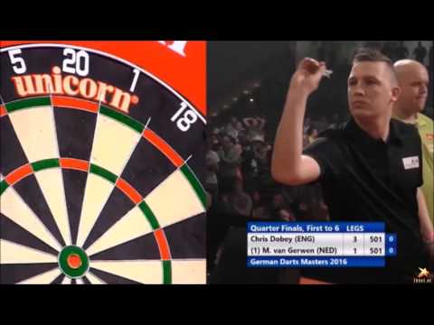 Chris Dobey great finishing vs Michael van Gerwen - German Darts Masters 2016