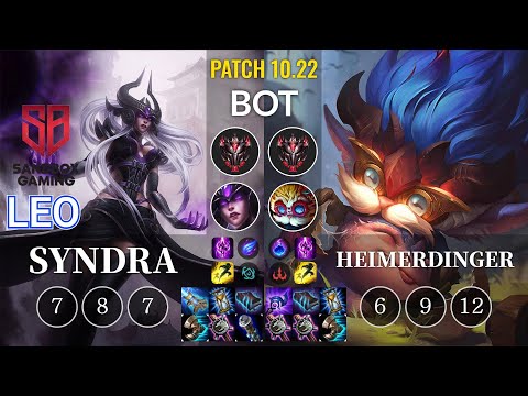 SB Leo Syndra vs Heimerdinger Bot - KR Patch 10.22