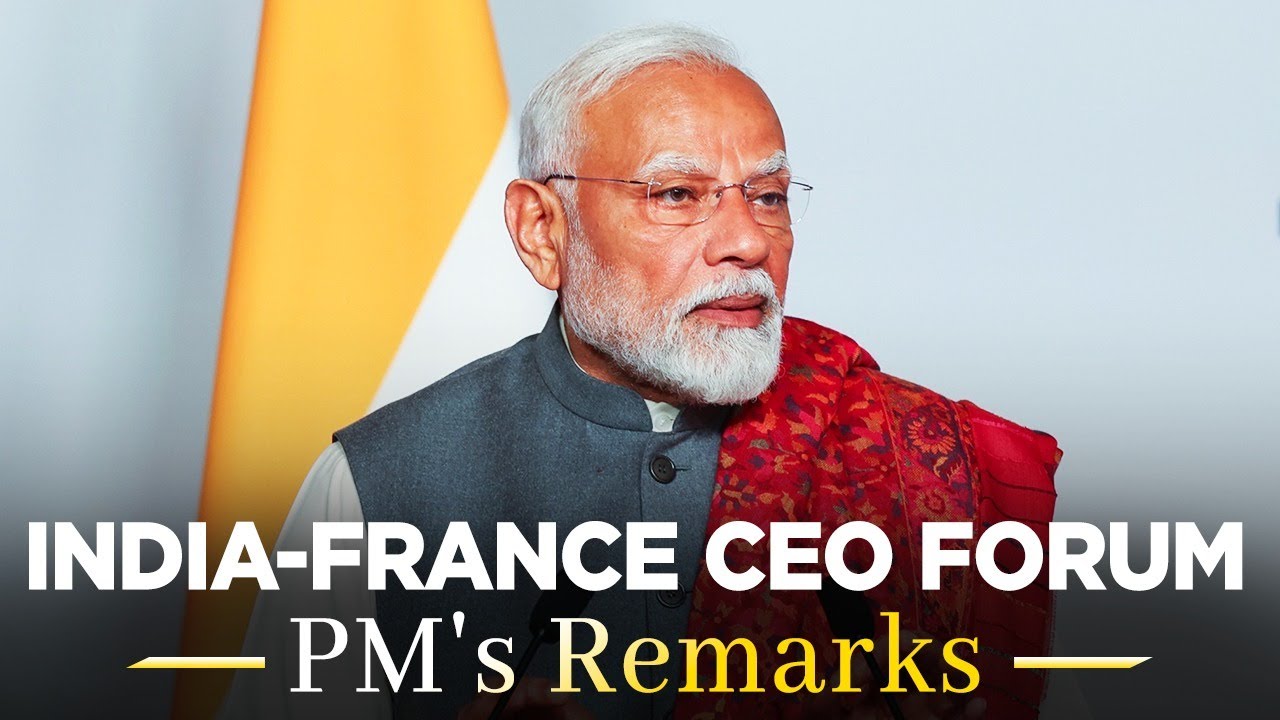 PM Modi addresses the India-France CEO Forum in Paris