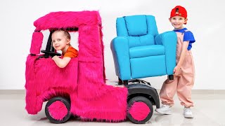 Pink Truck Delivery Adventure | Kids Help Each Other and Create Together