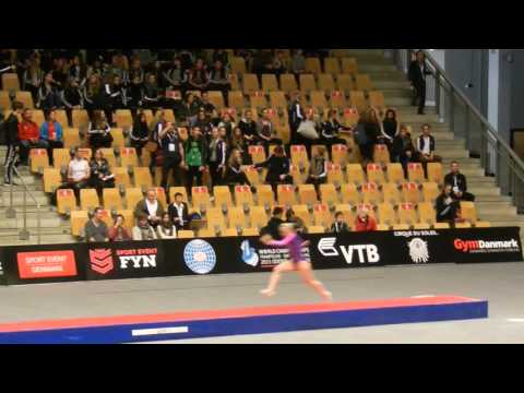 RUS Anna Korobeinikova Prelim 1st Pass 2015 World Champs Tumbling