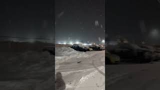 leaving work, the snow is coming down. again.. #weather #snow #ohio #work