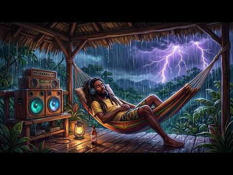 Stormy Night Reggae 🌩️ Deep Bass Chill Under the Rain