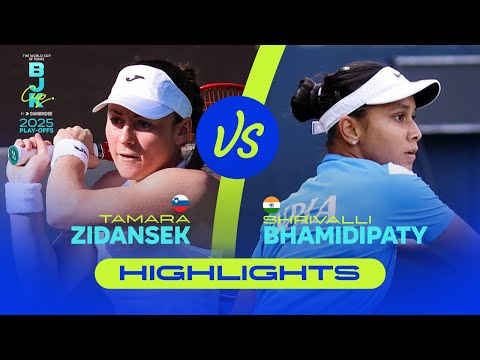 Tamara Zidansek (SVN) vs Shrivalli Bhamidipaty (IND) | 2025 BJK Cup Play-offs | Match Highlights