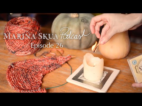 Marina Skua Podcast Ep 26 – A handspun shawl, hand-woven skirt, new hat design and mending a shirt