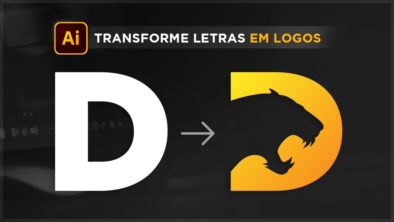 Transforme letras em logos no ILLUSTRATOR (Letra D)