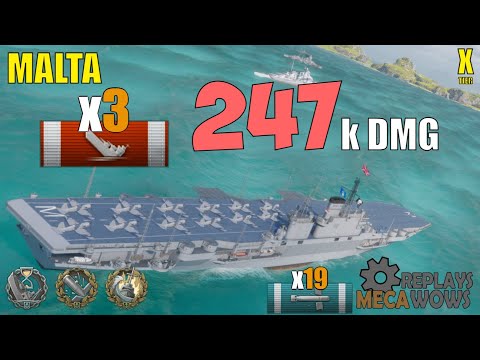 [CVR] X MALTA 3 KILLS 247K DMG 4 SKILLS 2.2K BXP | World of Warships Gameplay