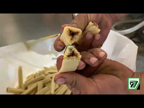 انتاج اصابع شيبس الذرة المحشية بالشوكولا Puffs Production line stuffed with chocolate and cream