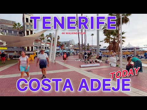 TENERIFE COSTA ADEJE | Live Vibe & Weather | Walking Tour 4K