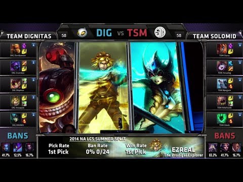 Dignitas vs TSM (team Solomid) | S4 NA LCS Summer split 2014 W2D2 | DIG vs TSM G4