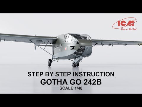 Сборная модель 1:48 Gotha Go 242B, немецкий десантный планер Второй мировой войны (ICM 48225)