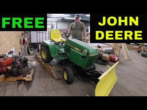 Broken John Deere 318, IT'S Snow Time.